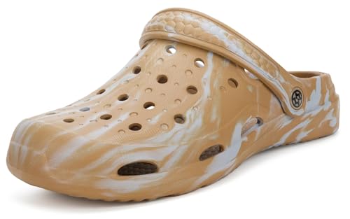 Clogs Hausschuhe Damen Herren Weichem Pantoletten Eva Sandalen Leicht Gartenclogs Badeschlappen, Khaki, 39/40 EU, Sohle Etikettierung 250 von Eagsouni