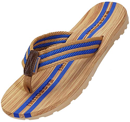 Damen Herren Zehentrenner Sommer Flip Flops Badelatschen Hausschuhe Pantoletten, Blau, 37 EU von Eagsouni