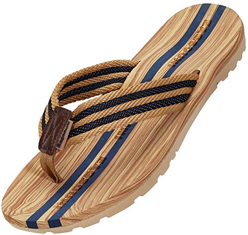 Damen Herren Zehentrenner Sommer Flip Flops Badelatschen Hausschuhe Pantoletten, Dunkelblau, 38 EU von Eagsouni