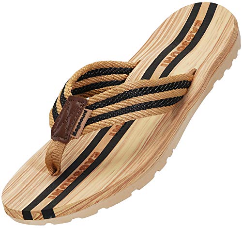 Damen Herren Zehentrenner Sommer Flip Flops Badelatschen Hausschuhe Pantoletten, Schwarz, 36 EU von Eagsouni