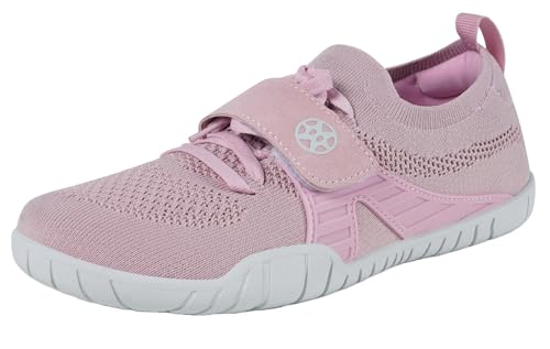Eagsouni Barfußschuhe Herren Damen Fitnessschuhe Sneakers Outdoor Bequeme Leicht Atmungsaktive Breite Zehenbox Turnschuhe Straßenlaufschuhe rutschfest Laufschuhe,Rosa,41 EU von Eagsouni