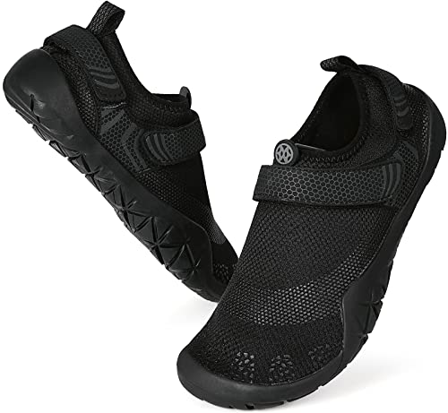 Eagsouni Barfußschuhe Herren Wassersportschuhe Damen Minimalschuhe rutschfest Fitnessschuhe Tragbar,Schwarz,Gr.38 von Eagsouni