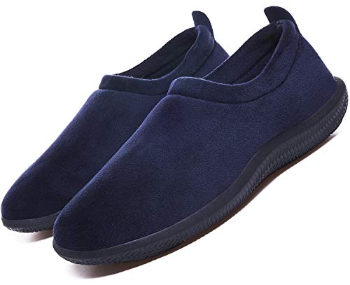 Eagsouni Damen Hausschuhe Herren Memory Foam Wärme Plüsch Pantoffeln Pelzgefüttert Winter Schuhe rutschfeste Leicht Hause Slippers Baumwollschuhe Unisex, Blau, 45 EU von Eagsouni