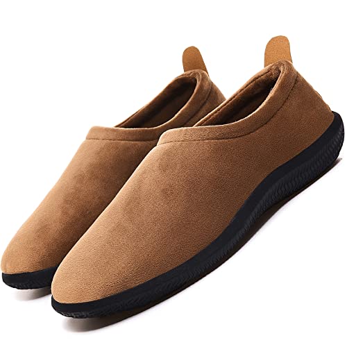 Eagsouni Damen Hausschuhe Herren Memory Foam Wärme Plüsch Pantoffeln Pelzgefüttert Winter Schuhe rutschfeste Leicht Hause Slippers Baumwollschuhe Unisex, Braun, 46 EU von Eagsouni