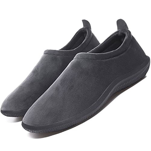 Eagsouni Damen Hausschuhe Herren Memory Foam Wärme Plüsch Pantoffeln Pelzgefüttert Winter Schuhe rutschfeste Leicht Hause Slippers Baumwollschuhe Unisex, Grau, 39 EU von Eagsouni