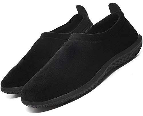 Eagsouni Damen Hausschuhe Herren Memory Foam Wärme Plüsch Pantoffeln Pelzgefüttert Winter Schuhe rutschfeste Leicht Hause Slippers Baumwollschuhe Unisex, Schwarz, 41 EU von Eagsouni