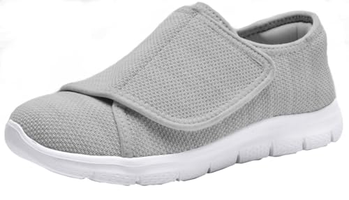 Eagsouni Hausschuhe Damen Leichte Weit Klettverschuß Walkingschuhe Atmungsaktive Slip On Pantoffeln Outdoor Bequeme Diabetiker Gesundheitsschuhe von Eagsouni