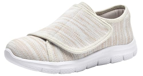 Eagsouni Hausschuhe Schuhe Diabetiker Damen Herren Leichte Weit Klettverschuß Walkingschuhe Atmungsaktive Orthopädische Verbandschuh Senioren Gesundheitsschuhe von Eagsouni