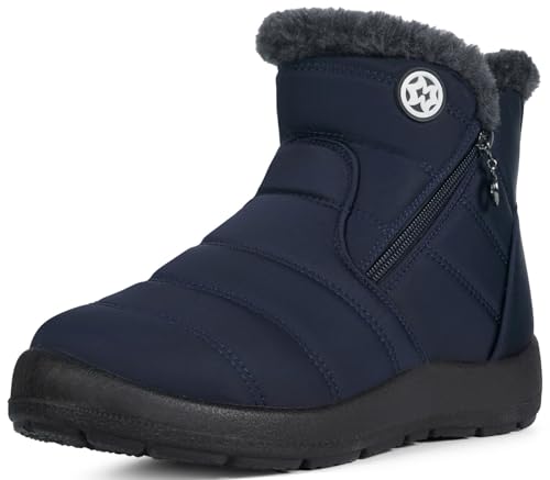 Eagsouni Winterstiefel Damen Winterschuhe Wasserdicht Warm Plush Gefütterte Schneestiefel Stiefeletten Winter Outdoors rutschfeste Stiefel Boots,Blau C,37 EU von Eagsouni