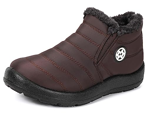 Eagsouni Winterstiefel Damen Winterschuhe Wasserdicht Warm Plush Gefütterte Schneestiefel Stiefeletten Winter Outdoors rutschfeste Stiefel Boots,Kaffee_3,37 EU von Eagsouni