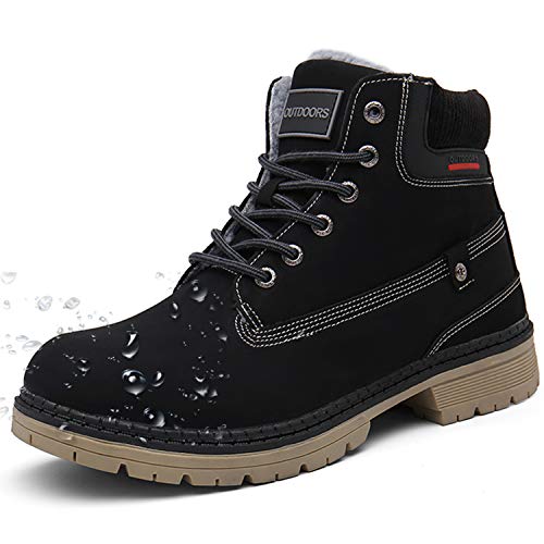 Eagsouni Winterstiefel Herren Schneestiefel Damen Warm Gefütterte Winterschuhe Wasserdicht Stiefeletten Winter Schnürstiefel Wander Schuhe, Schwarz, 41 EU von Eagsouni