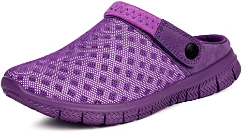Hausschuhe für Damen und Herren Clogs Gartenschuhe Sommer Strand Badelatschen, Reines Lila, 40 EU Hausschuhe für Damen und Herren Clogs Gartenschuhe Sommer Strand Badelatschen, Reines Lila, 40 EU von Eagsouni