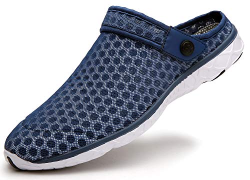 Unisex Clogs Damen Herren Hausschuhe Gartenschuhe Muffin Unten Alltägliche Drag Sommer Pantoletten, E Tiefes Blau, 47 EU von Eagsouni