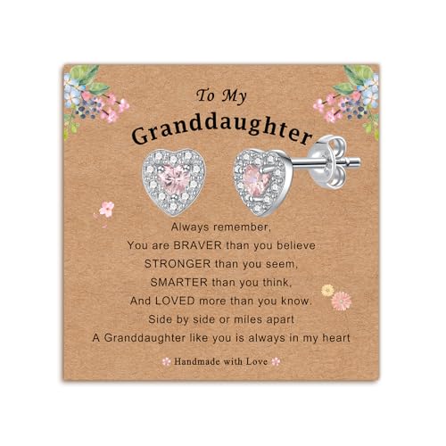 Eahoopfm Herz Ohrringe für Enkelin Tochter, Hypoallergen Rosa Weiß Zirkonia Ohrstecker Abschluss Weihnachten Geburtstag Geschenke für Mädchen, Weißgold Eahoopfm Herz Ohrringe für Enkelin Tochter, Hypoallergen Rosa Weiß Zirkonia Ohrstecker Abschluss Weihnachten Geburtstag Geschenke für Mädchen, Weißgold von Eahoopfm