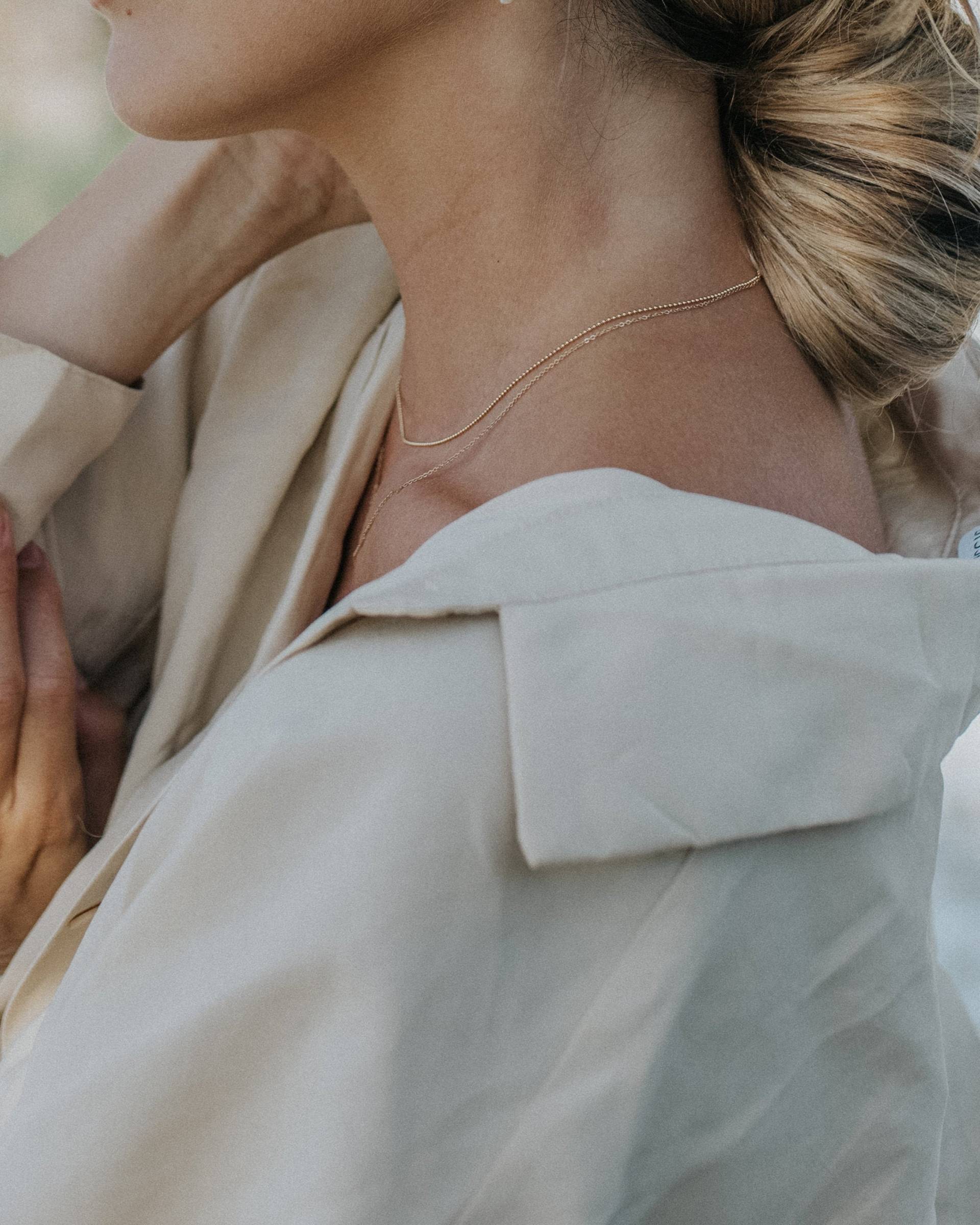 14K Gold Zierliche Perlenkette Geschenk Für Sie von EandEProject