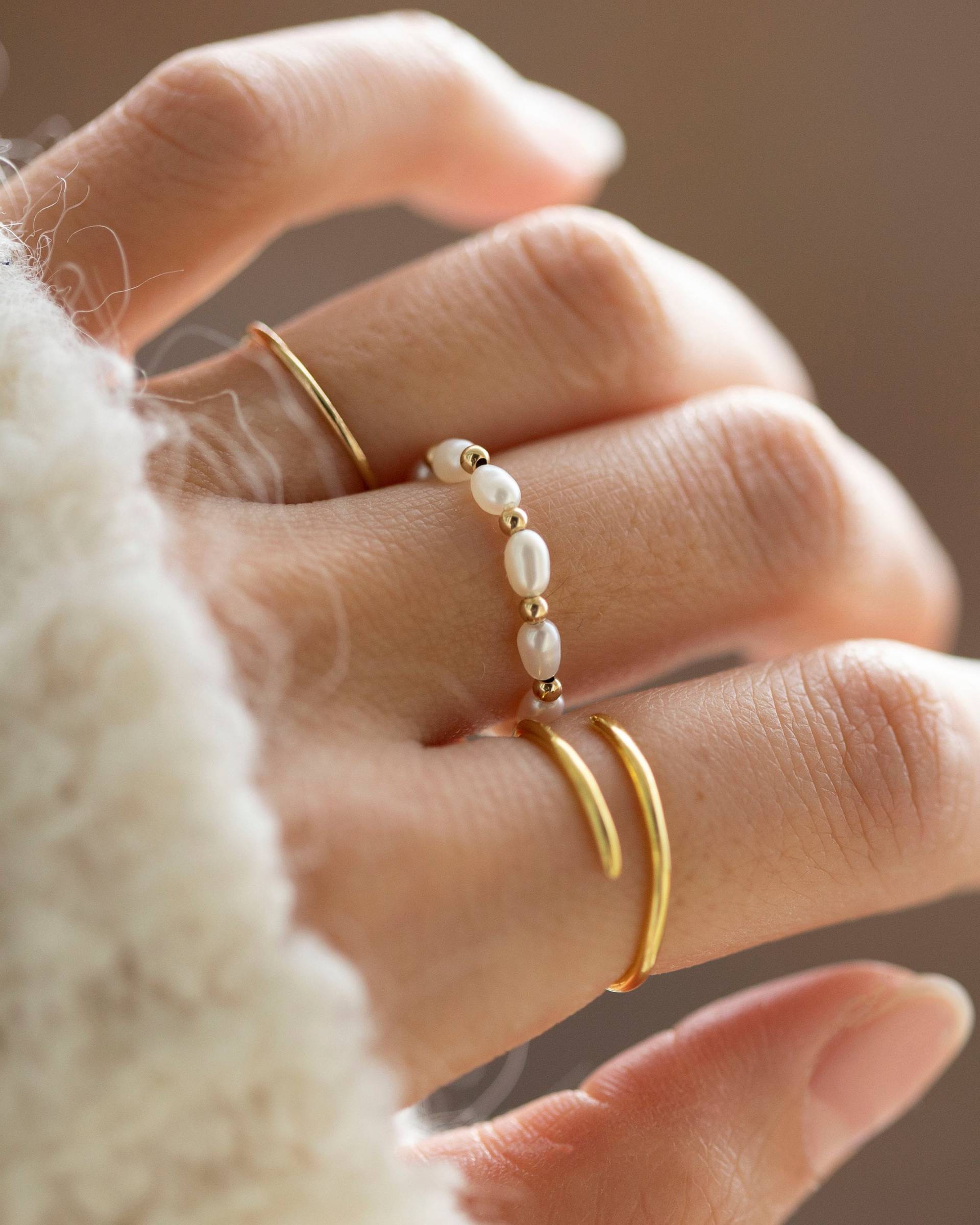 Baby Lotus Perlenring Mit Perlen // Süßwasser Reis Perle Ring Geschenk Für Sie von EandEProject