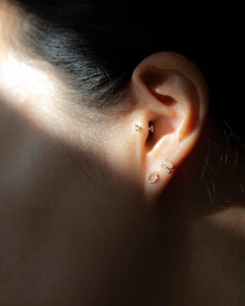 Diamant Buchstaben Ohrstecker | 14K Gold Alphabet Initial Personalisierte Schmuck Geschenk Weihnachtsgeschenk Für Sie von EandEProject