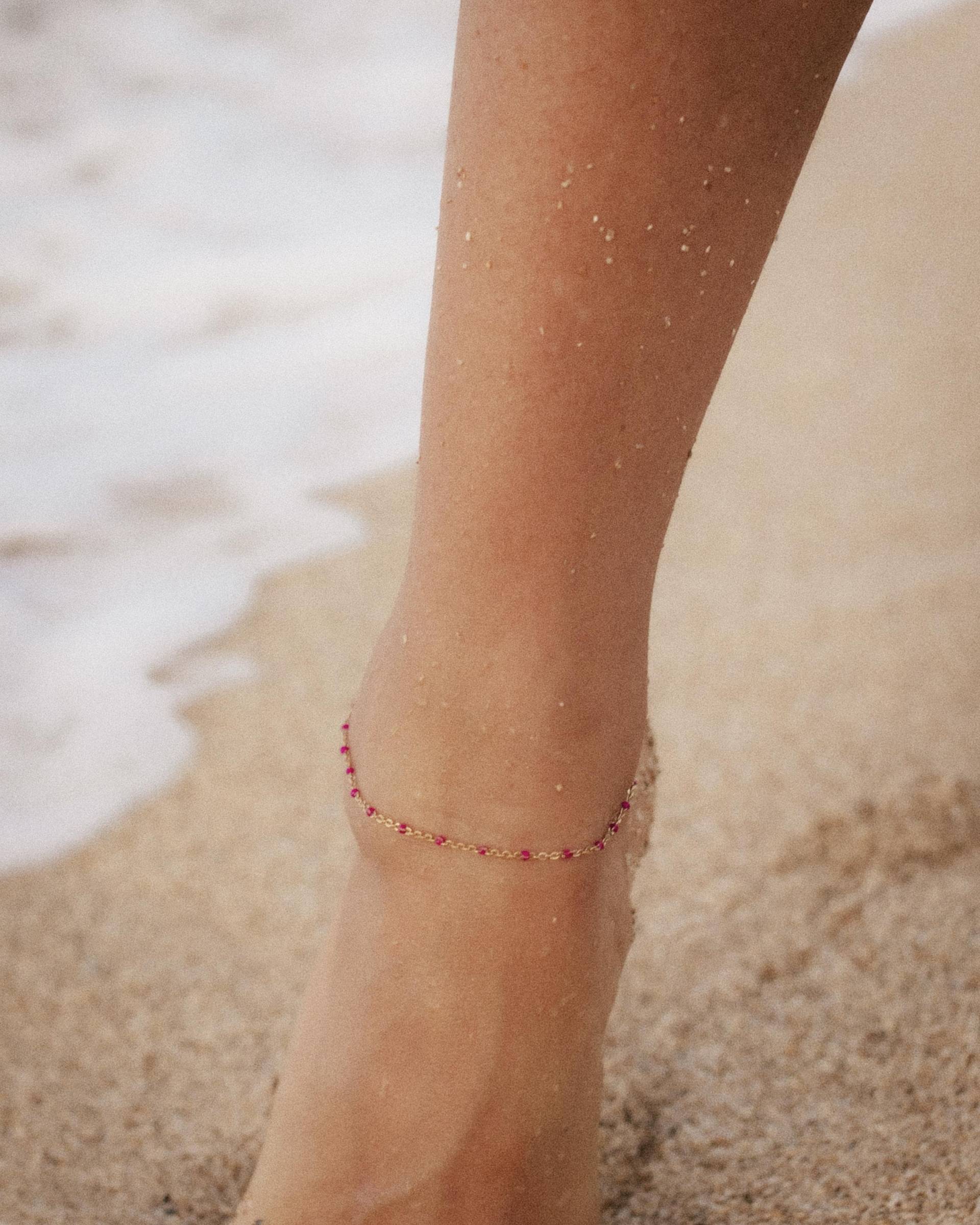 Emaille Station Fußkette Gold Fill Oder Sterling Silber Boho Schmuck von EandEProject