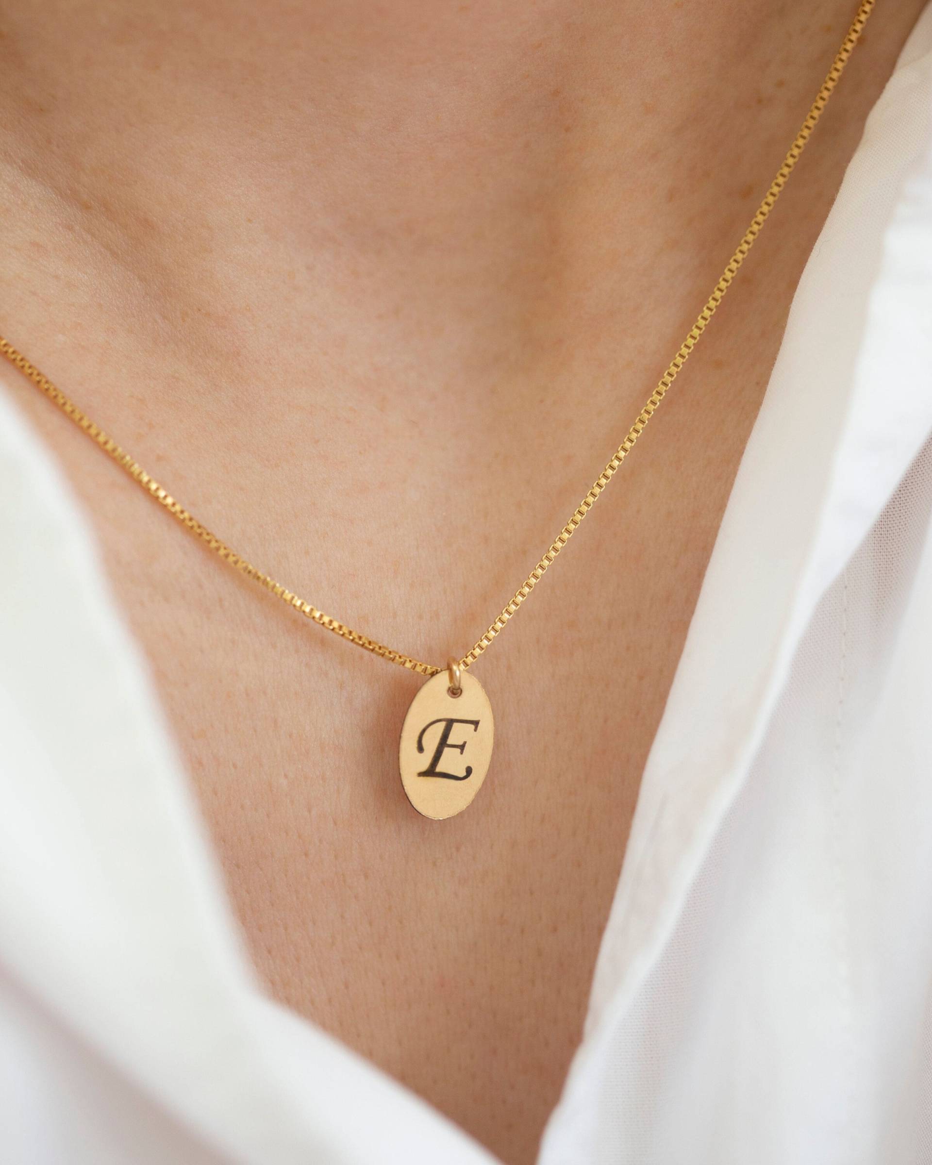 Gold Filled Tag Anhänger Mit Gravur/Benutzerdefinierte Initial Halskette Geschenk Für Sie von EandEProject