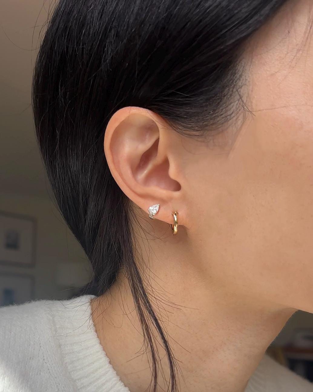 Kleine Hoop Ohrringe/Simple Huggie Ohrring von EandEProject