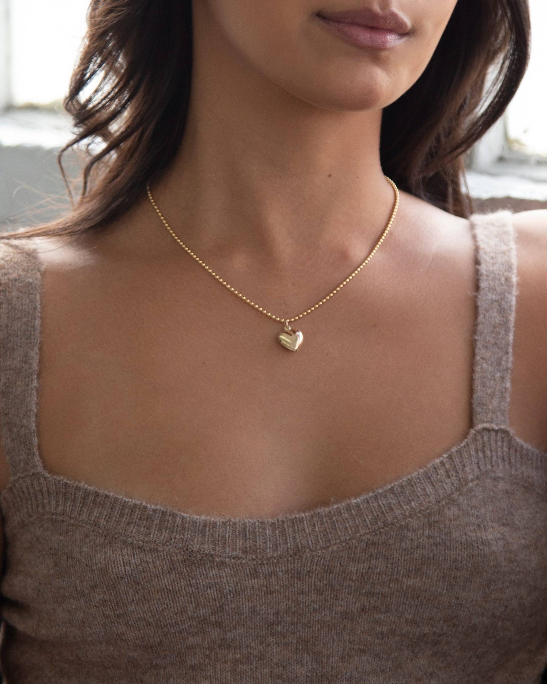 Puffy Heart Halskette // Geschenk Zum Valentinstag Für Sie Mommy & Me von EandEProject