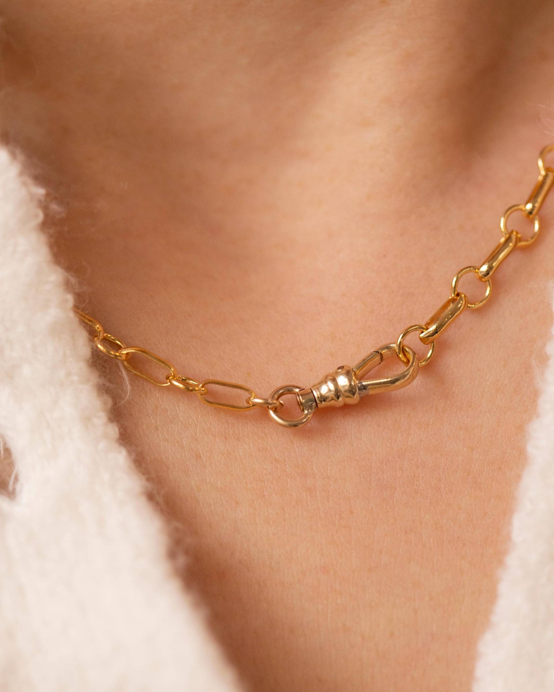 Runde Lange Und Kurze Kette Mit Drehverschluss/Charm-Halter-Halskette Rolo-Kette von EandEProject