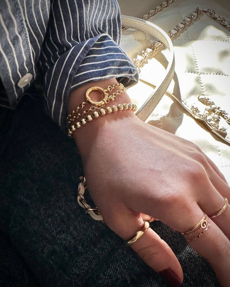 Sailor Spange Armband | Charm-Halter-Armband Doppel-Rolo Mit Federringverschluss Gold Filled von EandEProject