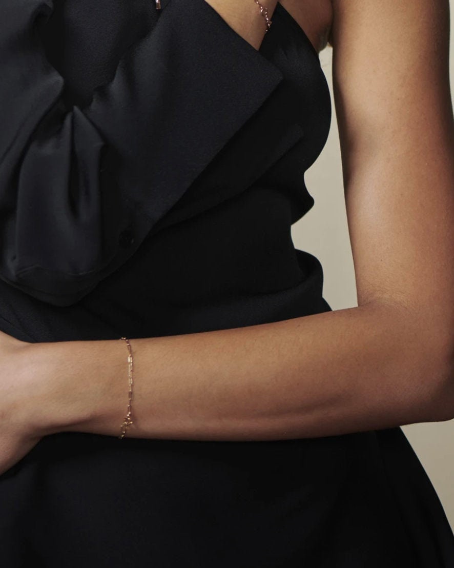 Zierliches Box-Kettenarmband | Schlichtes Alltagsarmband Papierklammer Armband Ketten von EandEProject