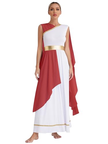 Eandarui Griechische Göttin Kostüm Damen Ärmellos Partykleid Metallic Patchwork Edles Kleid Robe Weißes Toga Kleid Für Fasching Karneval Burgundy M Eandarui Griechische Göttin Kostüm Damen Ärmellos Partykleid Metallic Patchwork Edles Kleid Robe Weißes Toga Kleid Für Fasching Karneval Burgundy M von Eandarui