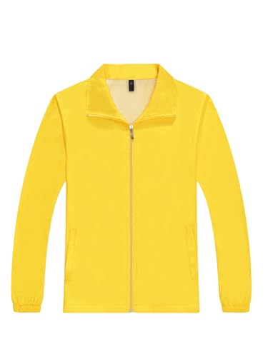 Eandarui Softshelljacke Ohne Kapuze Herren Wasserdicht Freiwillige Jacke Langarm Sportjacke Windjacke Reißverschluss Vorne Gelb XL von Eandarui