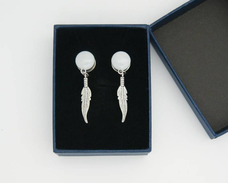 Silberfarbene Blätter Plugs in Gold Farbe, Größe Von 8G Bis 1 Inch von EarPGD