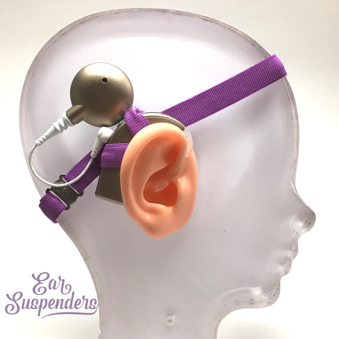 Lila - Cochlea-Implant Heaband Länge Verstellbar Silikon-Griff-Hülle Einseitig, Beidseitig, Bimodal-Optionen Lila - Cochlea-Implant Heaband Länge Verstellbar Silikon-Griff-Hülle Einseitig, Beidseitig, Bimodal-Optionen von EarSuspenders