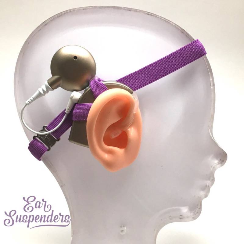 Lila - Cochlea-Implant Heaband Länge Verstellbar Silikon-Griff-Hülle Einseitig, Beidseitig, Bimodal-Optionen Lila - Cochlea-Implant Heaband Länge Verstellbar Silikon-Griff-Hülle Einseitig, Beidseitig, Bimodal-Optionen von EarSuspenders