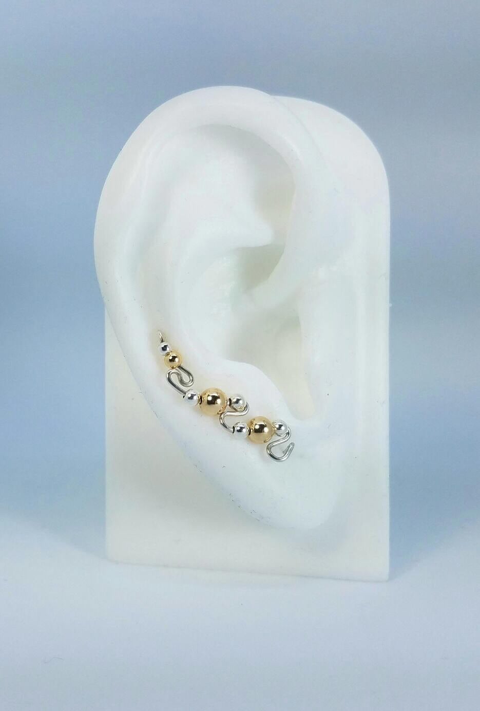 sterling Silber Und Gold Ohrringe von EarfashionByRoger