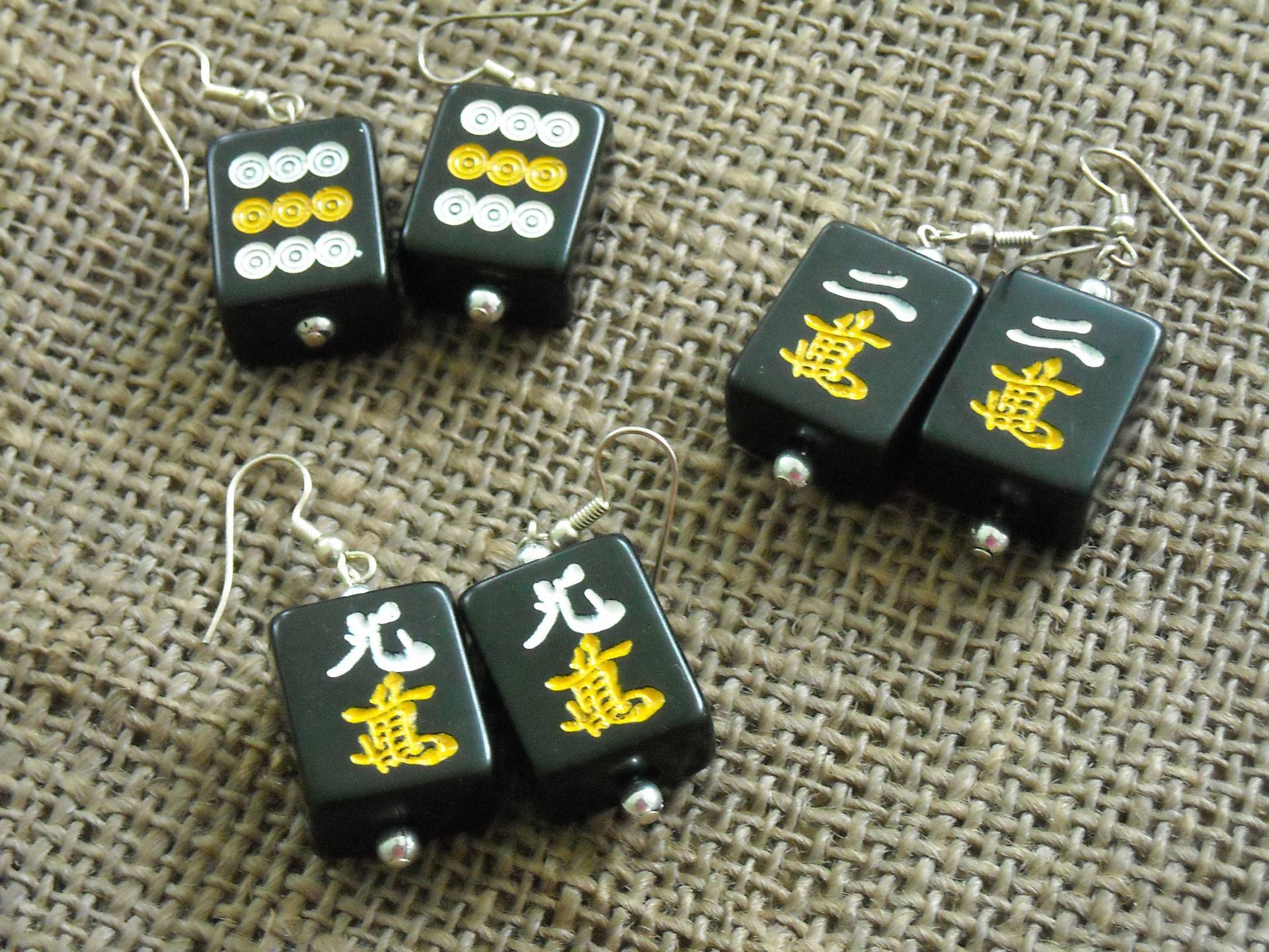 Mahjong Fliesen Ohrringe - Kostenloser Versand Schwarze Geschenk Geschenkidee Mini Mahjong Fliesen Ohrringe - Kostenloser Versand Schwarze Geschenk Geschenkidee Mini von Earmarksdesigns