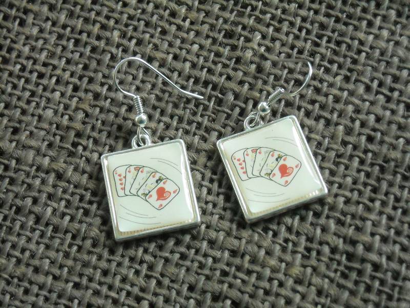 Spielkarten Ohrringe - Geschenkidee Bridge Spieler Geschenke Poker Geschenk Canasta von Earmarksdesigns