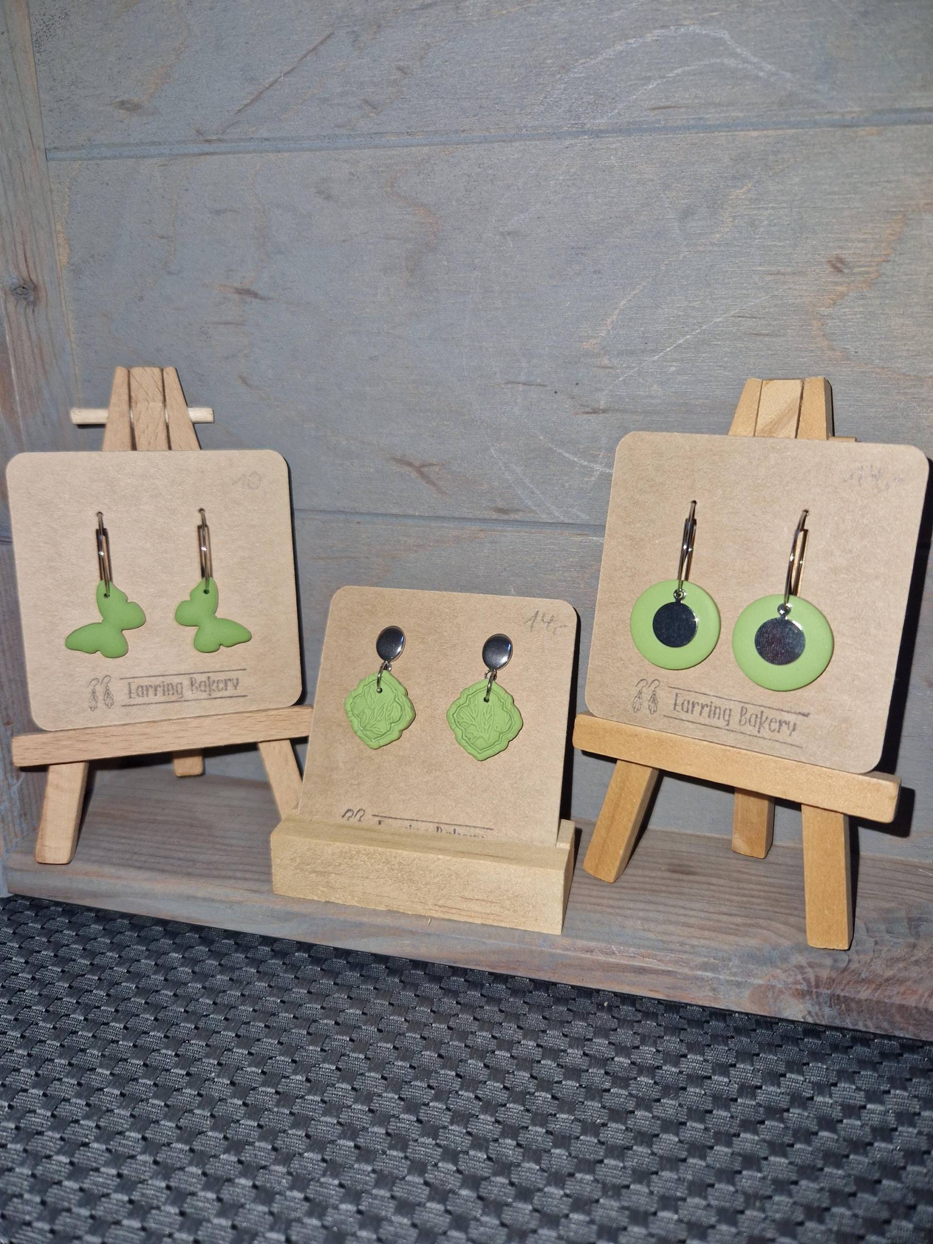 Polymer Clay | Earrings Ohrringe Hellgrün Lorbeergrün Silber Polymer Clay | Earrings Ohrringe Hellgrün Lorbeergrün Silber von EarringBakery
