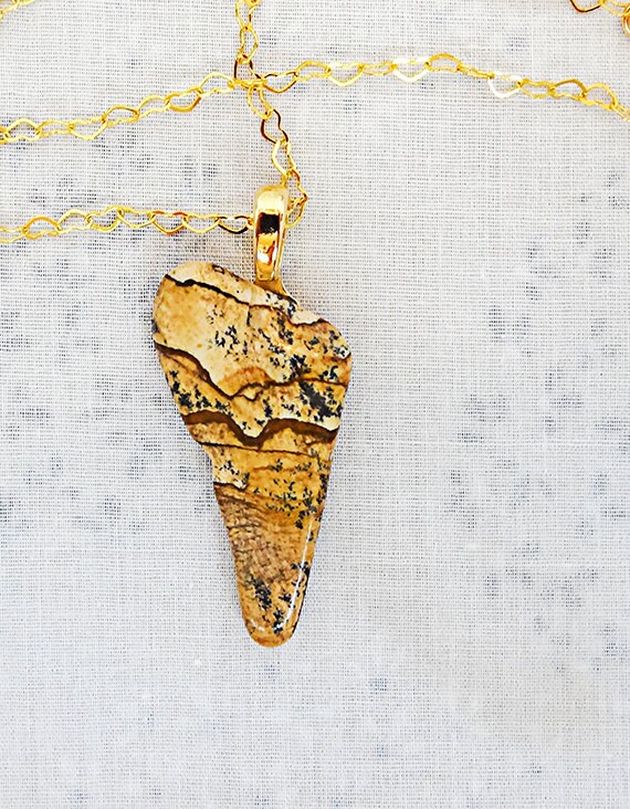 Bild Jasper Anhänger Jaspis Schmuck, Stein Anhänger, Erdfarbenen 22 Zoll-Kette, Kettenglieder W Herz Bild Jasper Anhänger Jaspis Schmuck, Stein Anhänger, Erdfarbenen 22 Zoll-Kette, Kettenglieder W Herz von EarringsBraceletsEtc