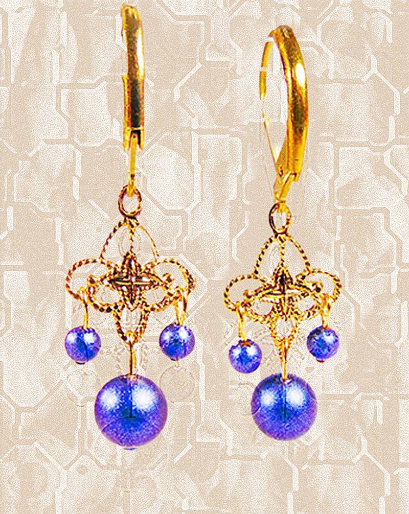Blaue Swarovski Perlen Ohrringe Gold Filled Ohrringe von EarringsBraceletsEtc