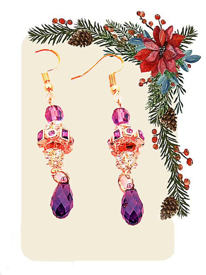 Swarovski Crystal Ohrringe Lila Strass Bling Schmuck Swarovski Crystal Ohrringe Lila Strass Bling Schmuck von EarringsBraceletsEtc