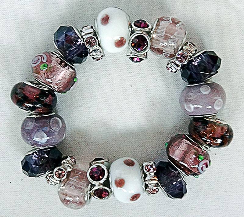 Chunky Lila Armband, Chunky Schmuck, Stretch Armband, Lila Perlen, Schmuck - 0408B von EarringsBraceletsEtc