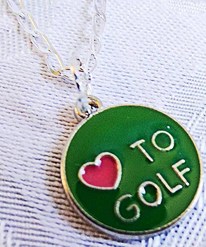 Emaillierter Golf-Anhänger An 18-Zoll-Versilberter Kette von EarringsBraceletsEtc