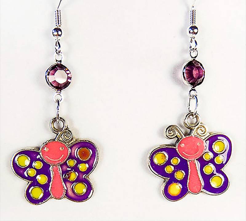 Handgefertigte Schmetterling Ohrringe Mit Swarovski Kristall von EarringsBraceletsEtc