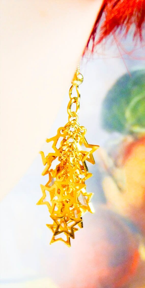 Gold Sternhaufen Ohrringe Klarglas Schmuck von EarringsBraceletsEtc