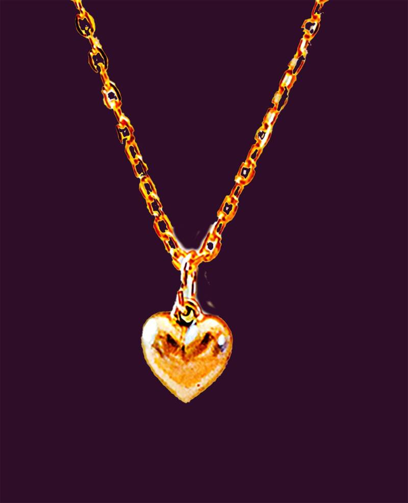 Puffed Heart Halskette in Gold-Finish, 50 cm Länge Puffed Heart Halskette in Gold-Finish, 50 cm Länge von EarringsBraceletsEtc