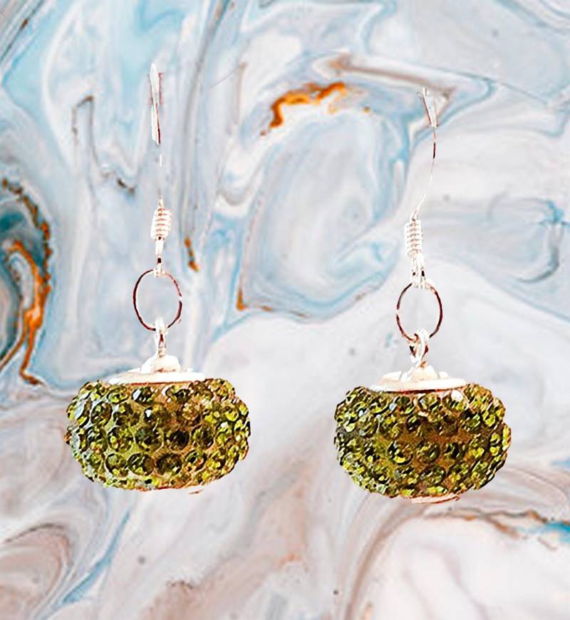 Grüne Swarovski Crystal Pave Ohrhänger Handgefertigte Schmuckstücke von EarringsBraceletsEtc