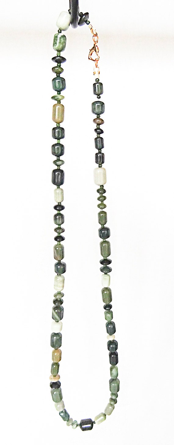 Imperial Jaspis Halskette, Handgemacht Grüner Schmuck, 56cm von EarringsBraceletsEtc