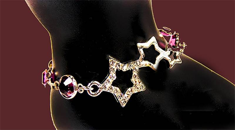 Lila Kristall Stern Bettelarmband Meerjungfrau Knebelverschluss von EarringsBraceletsEtc