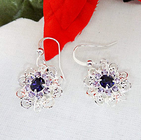 Braut Kristall Ohrringe Silber Fokal Hochzeit Schmuck Braut Kristall Ohrringe Silber Fokal Hochzeit Schmuck von EarringsBraceletsEtc