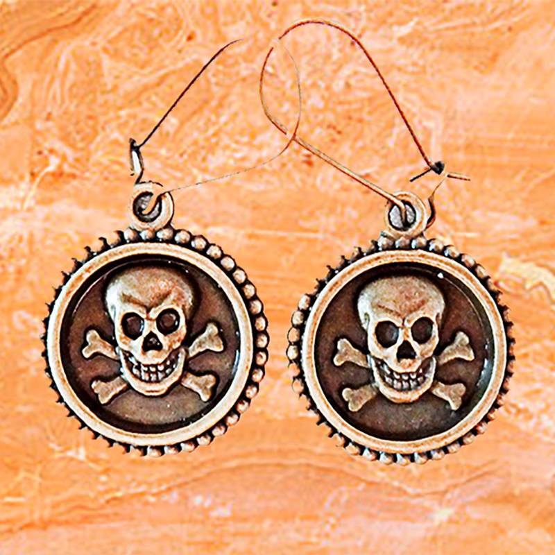 Totenkopf Ohrringe Aus Messing Halloween Schmuck von EarringsBraceletsEtc